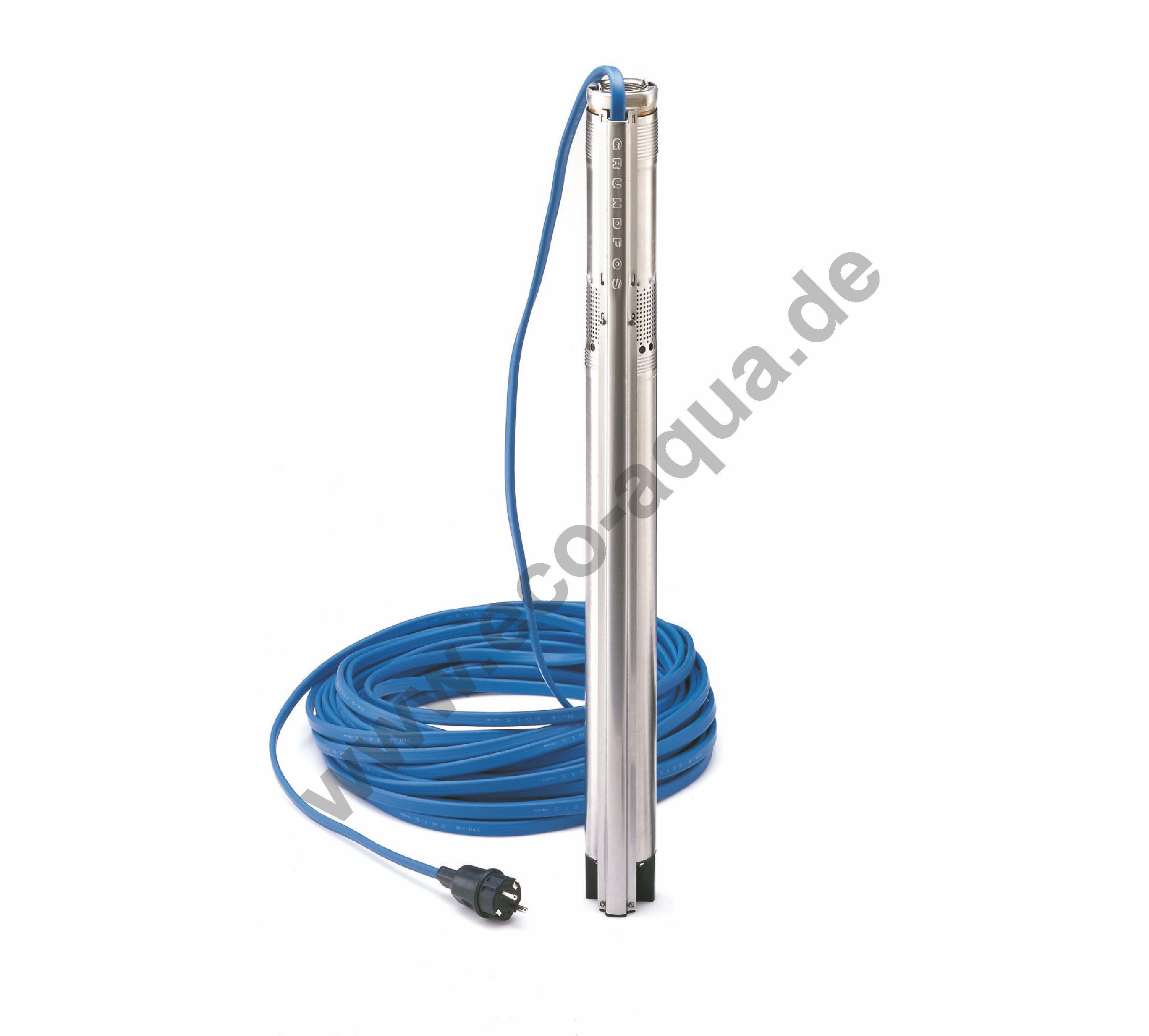 Grundfos Tiefbrunnenpumpe SQ3-55-1,5 | 1,5m Kurzkabel | 230 V R 1 1/4" | 1,65kW