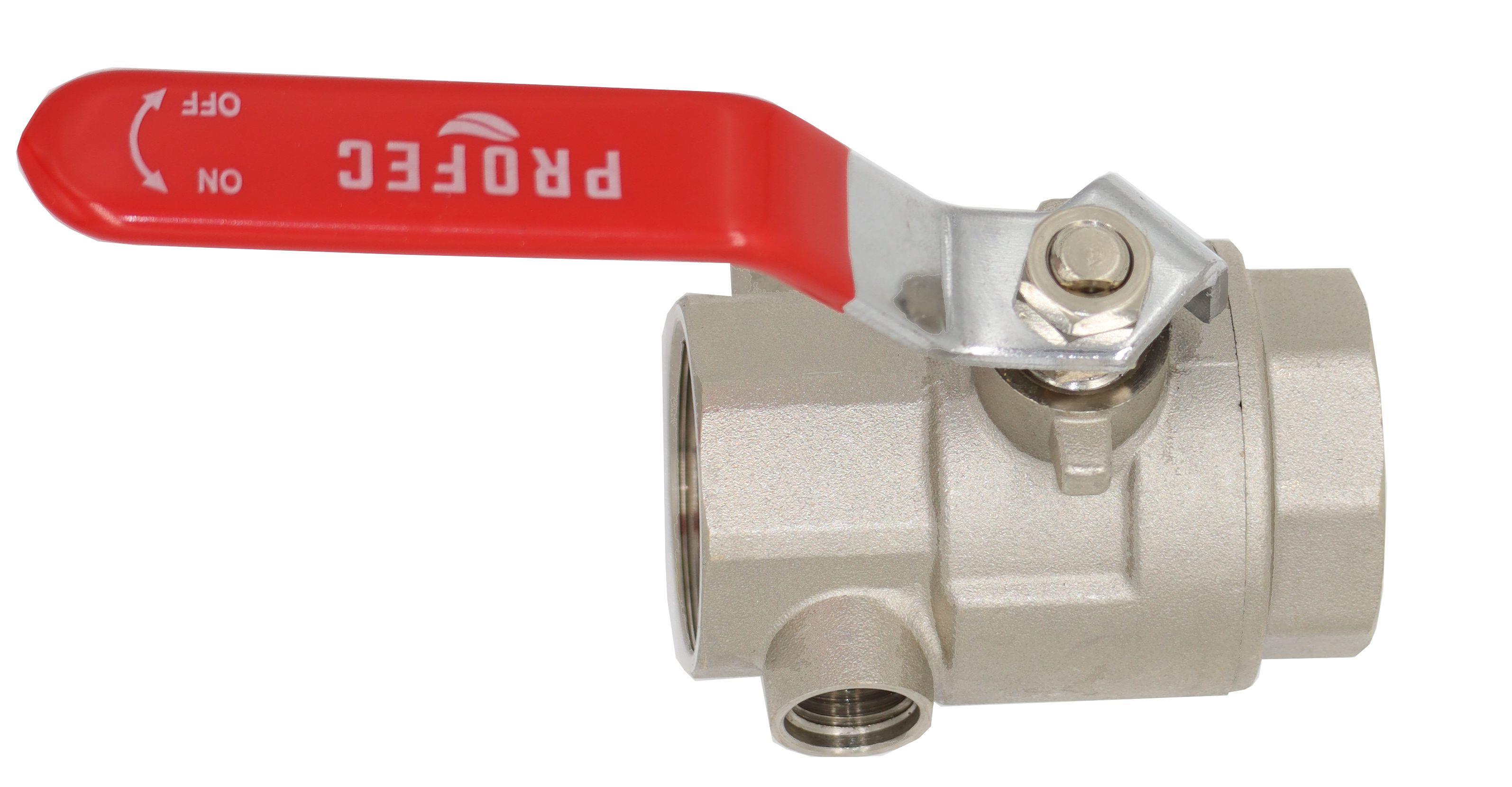 Kugelhahn Messing 1/2"-2" IG/IG mit Entleerungsventil 