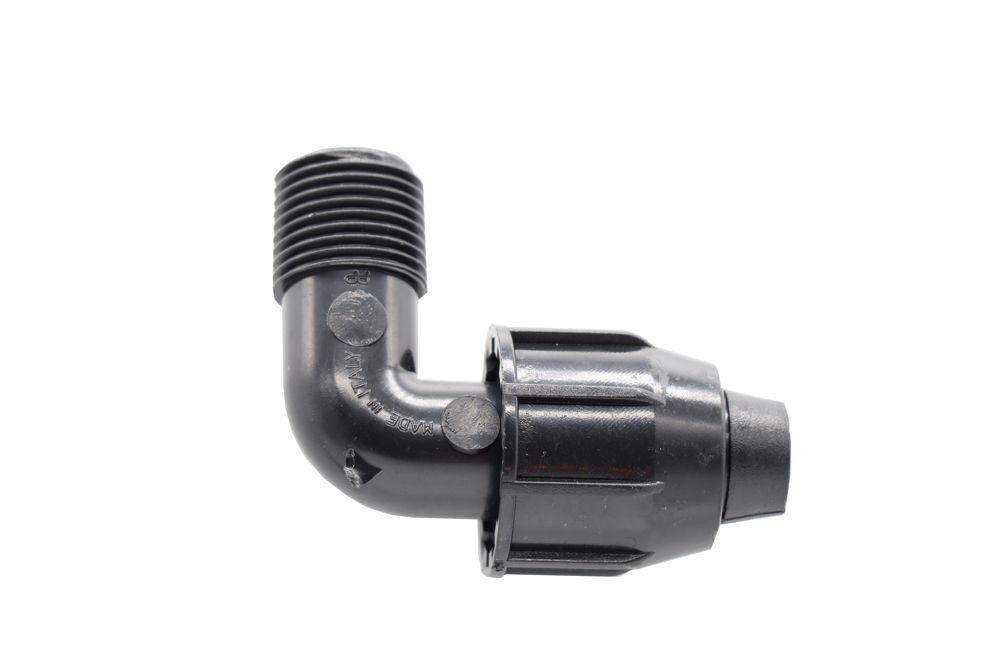 Winkel 90° 20mm x 1/2" AG für Aquarohr